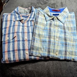 2 men's long sleeve dress shirts
